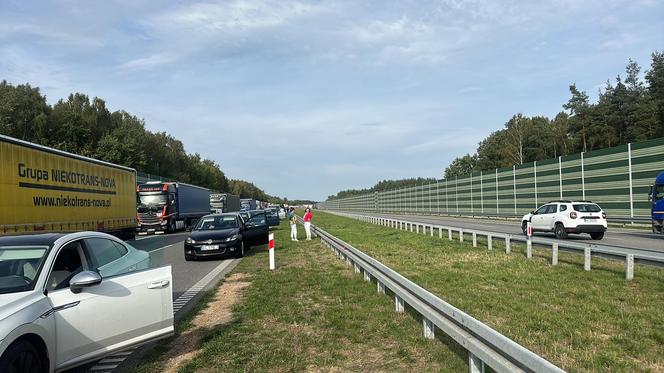 Wypadek na A1, motocyklista nie żyje. Kierowcy utknęli w potężnym, wielogodzinnym korku