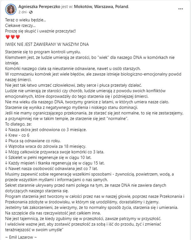 Perepeczko zdradziła sekret urody