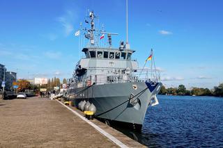 Niemiecki niszczyciel min zacumował w Szczecinie