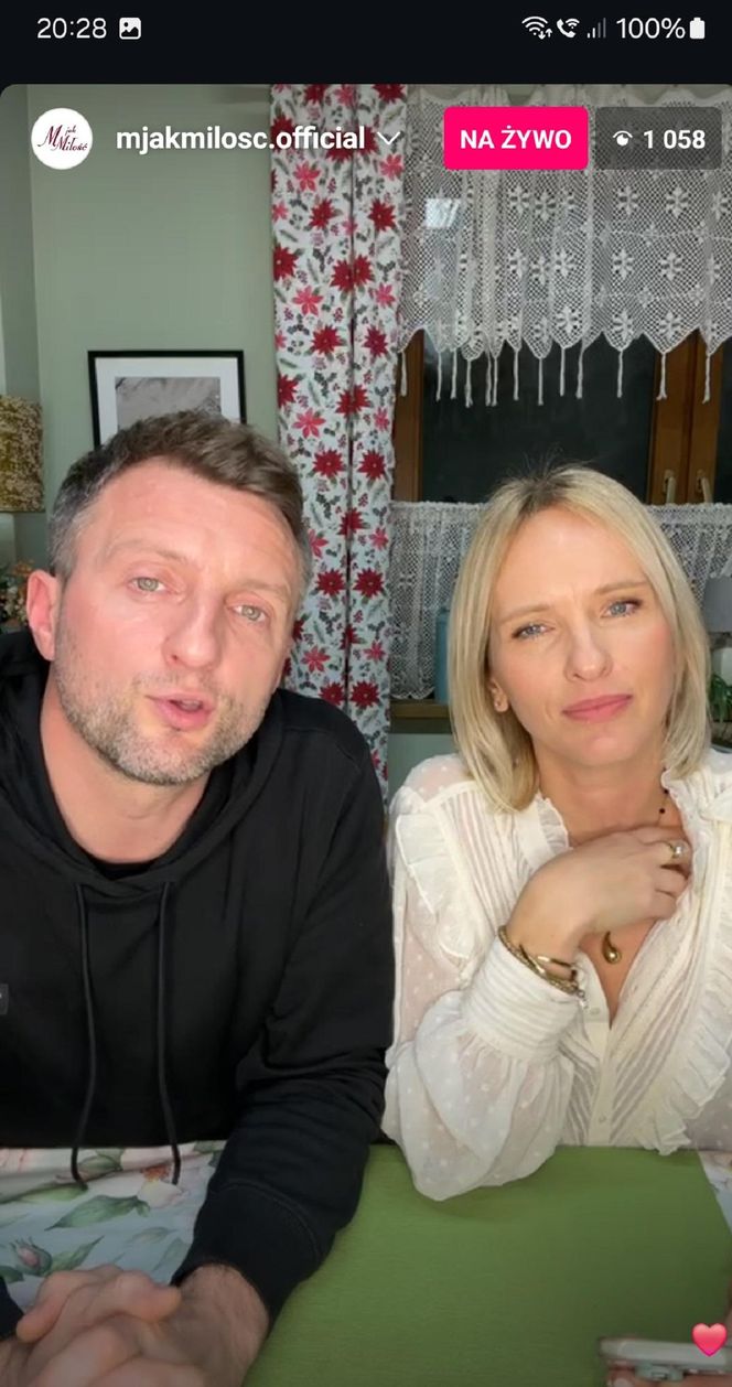 M jak miłość live na Instagramie. Iwona Rejzner, Arkadiusz Smoleński 