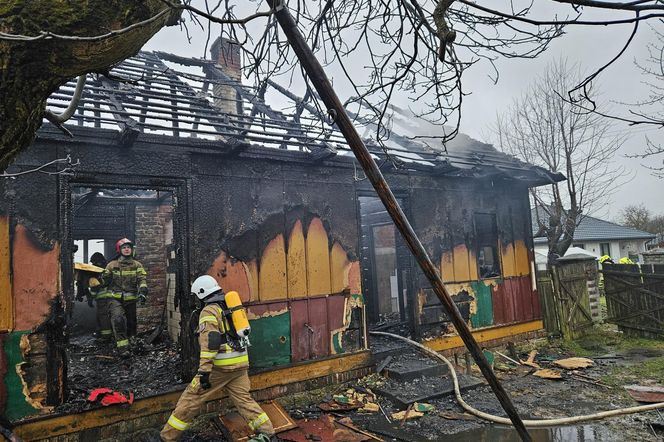 Pożar drewnianego domu w Potoczku-Kolonii