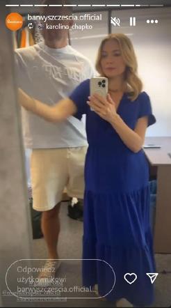 Barwy szczęścia na planie. Dominika (Karolina Chapko), Sebastian (Marek Krupski)