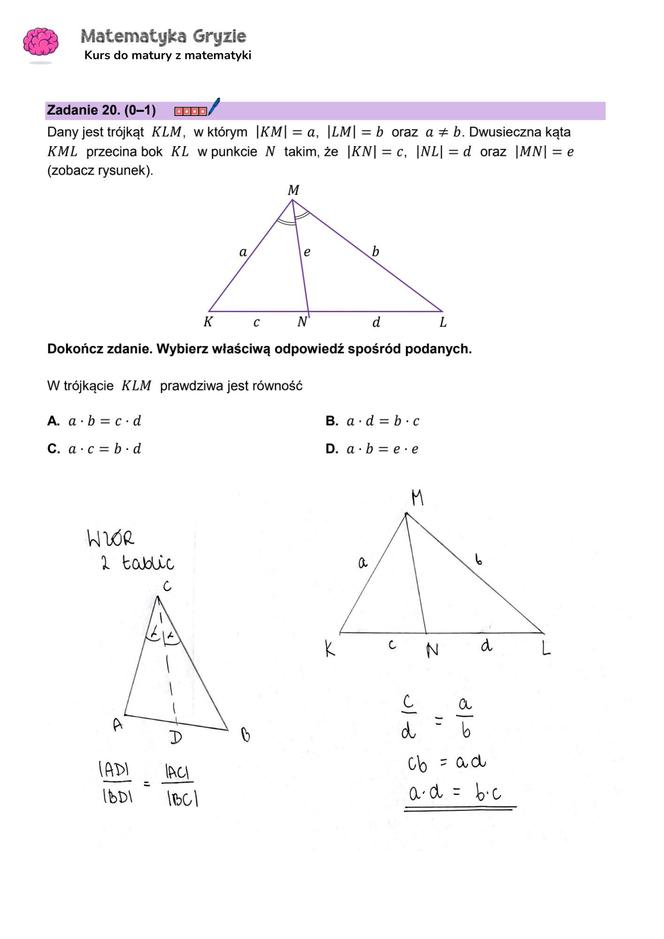 Matura z matematyki 2024 - ODPOWIEDŹ - ZADANIE 20