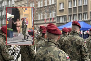 Szokujące zachowanie w Krakowie. Paradowała nago przed żołnierzami [WIDEO]