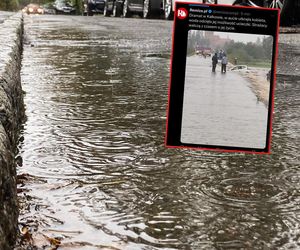 Walka o życie w Kałkowie! Kobieta utknęła w zatopionym samochodzie
