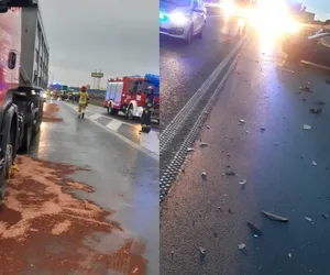 Opole: Poranny wypadek na obwodnicy. Odrzut wbił osobówkę w ciężarówkę! Są ranni