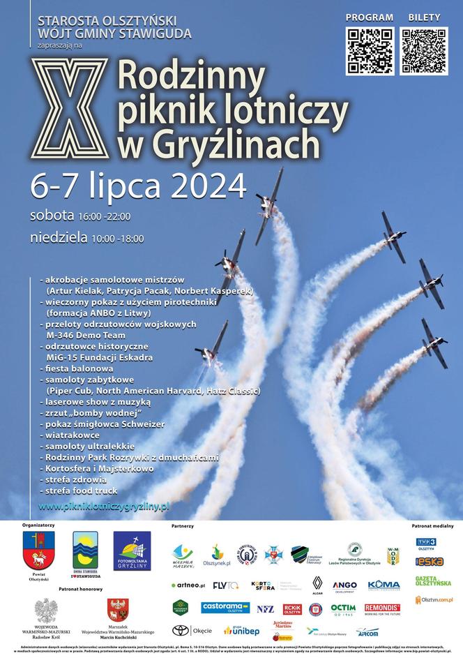 X Rodzinny Piknik Lotniczy w Gryźlinach - plakat