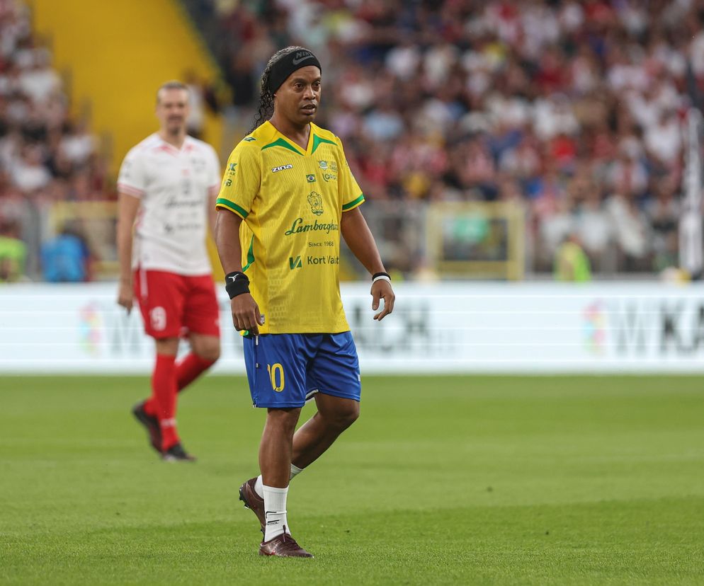 Ronaldinho na Stadionie Śląskim w meczu gwiazd Polska - Brazylia