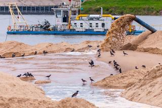 Gruba Kaśka w Warszawie - zdjęcia okrąglaka stojącego pośrodku Wisły