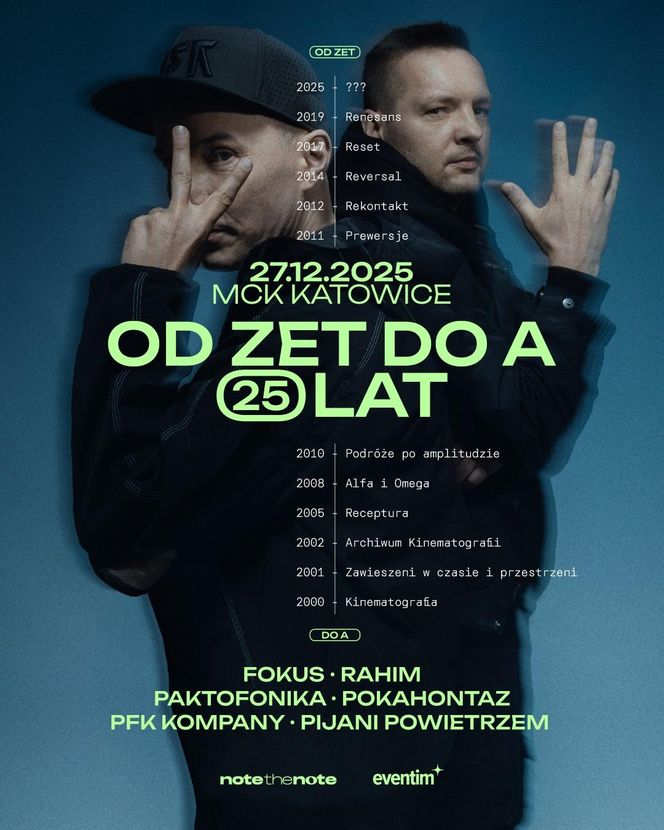 Koncert Focus & Rahim „Od ZET do A. 25 lat" w MCK Katowice