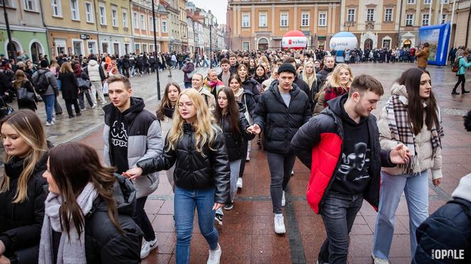 Maturzyści tańczą poloneza na Rynku w Opolu