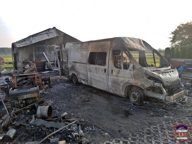 Pożar blaszanego warsztatu na ul. Ruchu Oporu w Bojszowach Nowych