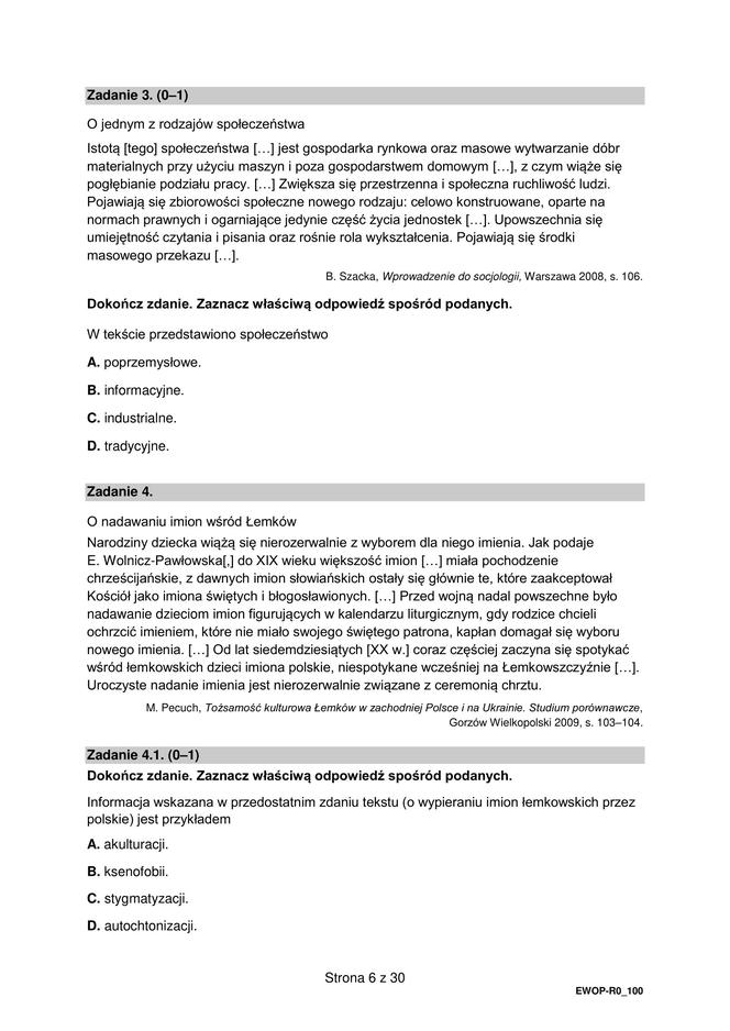 Matura WOS formuła 2015: arkusz CKE i odpowiedzi