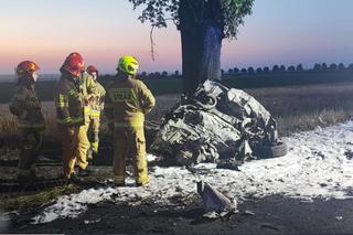 Tragedia na trasie Bydgoszcz-Unisław. Nie żyje jedna osoba. Auto spłonęło doszczętnie 