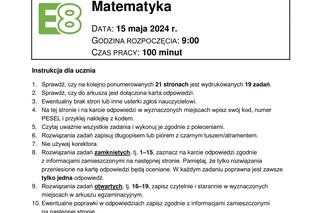 Egzamin ósmoklasisty 2024: matematyka. Zadania, arkusze CKE i odpowiedzi z matematyki 15.05.2024