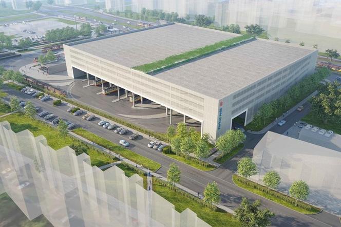 Wizualizacje stacji metra M2 – zagospodarowanie terenu nad stacją Lazurowa (docelowe)