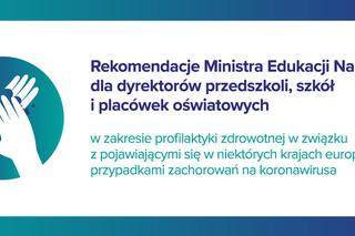 Rekomendacje Ministra Edukacji Narodowej dla dyrektorów przedszkoli, szkół i placówek oświatowych