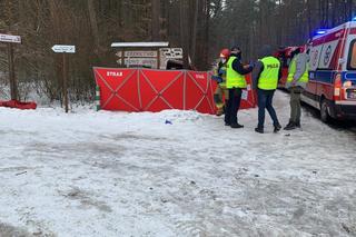 Śmiertelny wypadek w Lidzbarku. Bus uderzył w drzewo. Nie żyje młoda kobieta