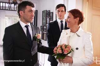 Barwy szczęścia. Ślub Marty i Roberta. Marta (Katarzyna Zielińska), Robert (Marcin Czarnik)
