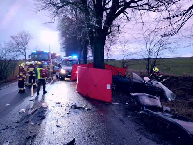 Tragedia pod Pruszczem Gdańskim. Samochód osobowy zderzył się z ciężarówką. Nie żyje kobieta