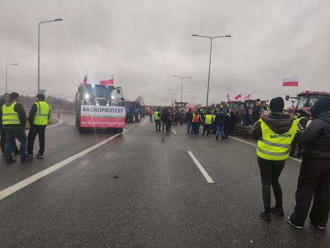 Protest rolników w Elblągu na S7