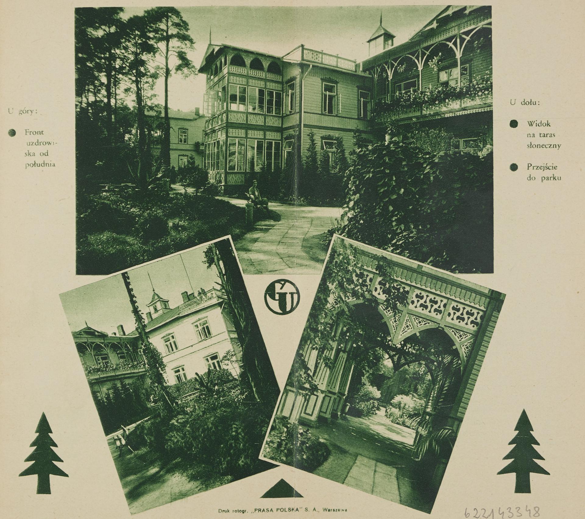 Zdjęcie z broszury reklamowej „Uzdrowisko A. Górewicza Zakład Leczniczo-Dietetyczny – Otwock”