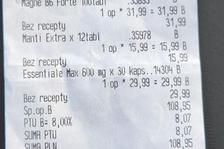 Paragony grozy z turystycznych aptek