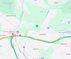 Wypadek na DK-86 w Będzinie. Ogromny korek w stronę Katowic