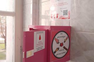 Różowe skrzynki w SP3 w Iławie