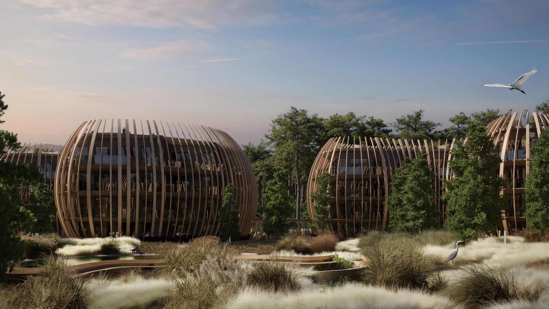 Kompleks dziewięciu apartamentowo-hotelowych pawilonów na Wyspie Sobieszewskiej