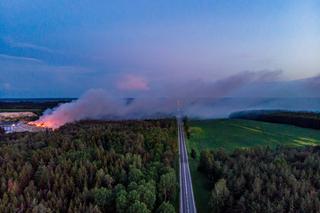 Studzianki. Pożar hałdy śmieci w sortowni 5.06.2019