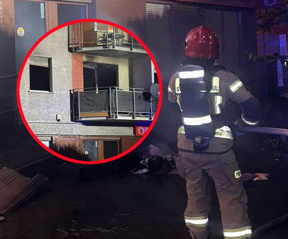 Toruń. Pożar bloku przy ul. Lubickiej. Dwie osoby wyskoczyły z okna [ZDJĘCIA]