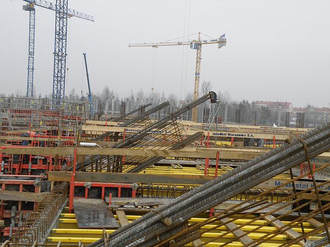 Budowa wrocławskiego stadionu (połowa grudnia 2009 roku)