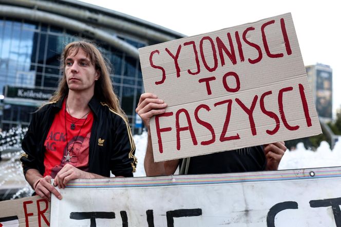 Protesty przed Polska - Izrael na Eurobasket 2025