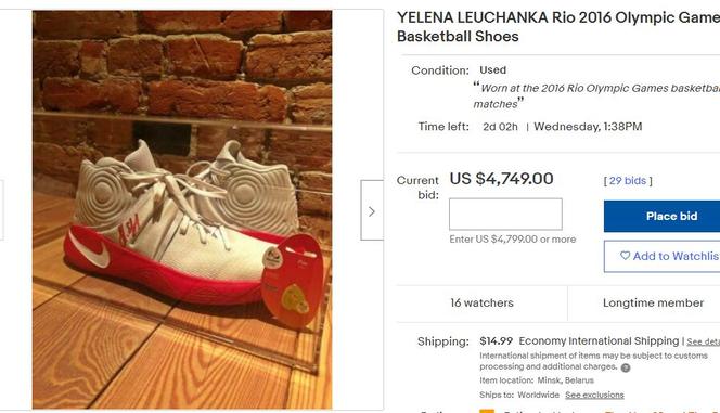 Koszykówka, aukcja, Alena Leuczanka, buty, ebay