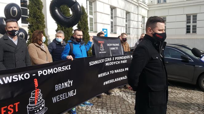 Protest branży weselnej w Bydgoszczy
