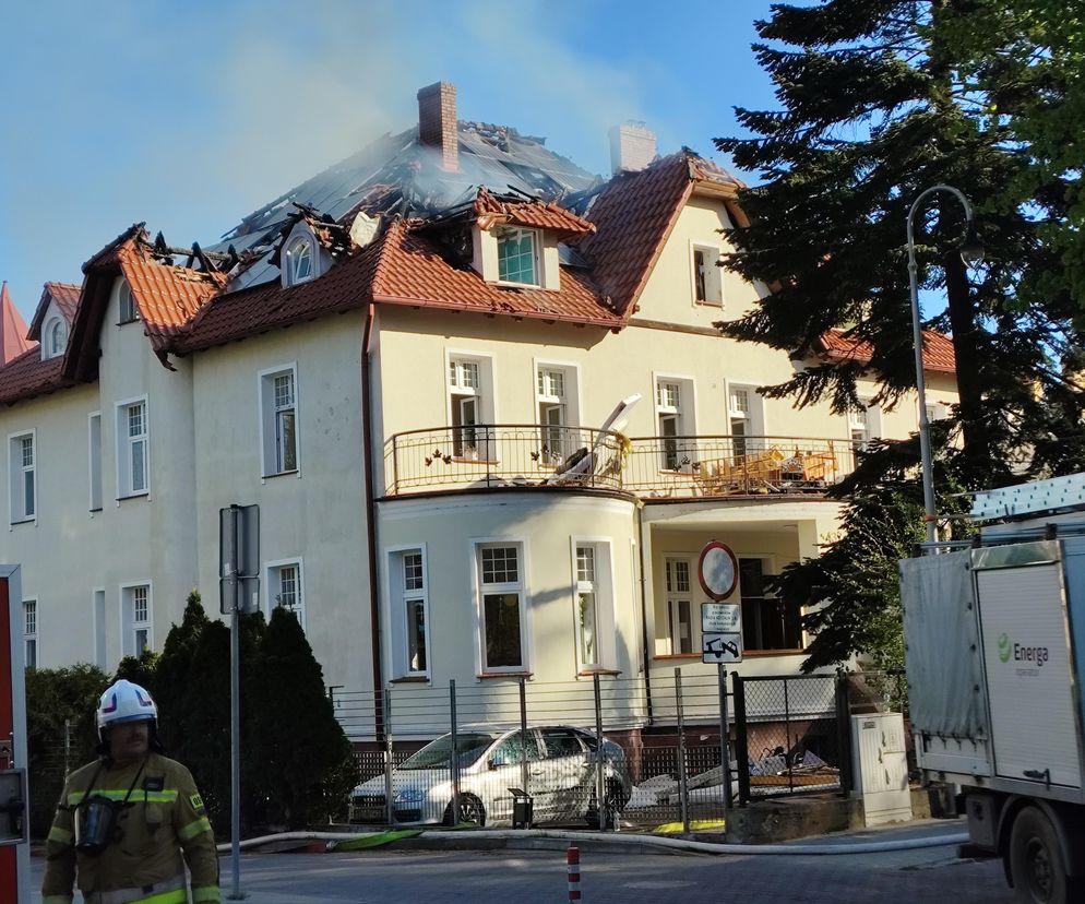 Pożar przy ul. Piłsudskiego w Koszalinie