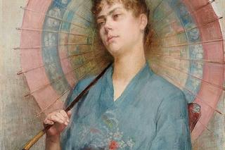 Anna Bilińska, Kobieta w kimonie z japońską parasolką (1888) 
