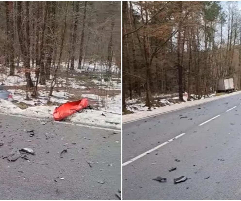 Tragiczny wypadek w pow. parczewskim. Osobówka czołowo zderzyła się z ciężarówką