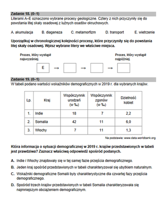 Matura rozszerzona 2022 geografia