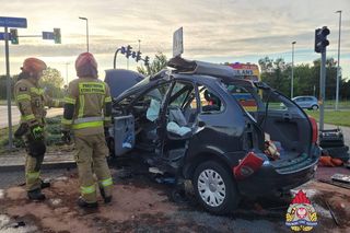 Wypadek na skrzyżowaniu Chrobrego z Trasą Prezydenta Władysława Raczkiewicza w Toruniu