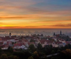 Sandomierz w jesiennej szacie z lotu ptaka