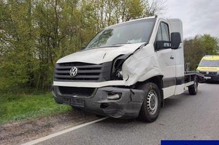 Wypadek z udziałem motocyklisty w Smykówku