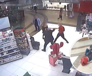 Brutalny atak na ochroniarza w galerii handlowej