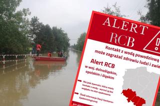 Kontakt z wodą powodziową może zagrażać zdrowiu! Alert RCB dla trzech województw