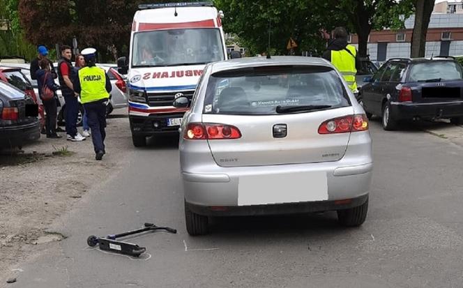 Groźny wypadek w Łodzi. 14-latka na hulajnodze wjechała pod koła samochodu! [ZDJĘCIA]