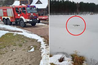 Pod 64-latkiem załamał się lód. Ratowali go policjanci i burmistrz