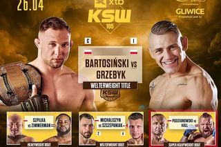 KSW 105 - kolejność walk. Pudzianowski - Hall, Bartosiński - Grzebyk, Szpilka [KARTA WALK]