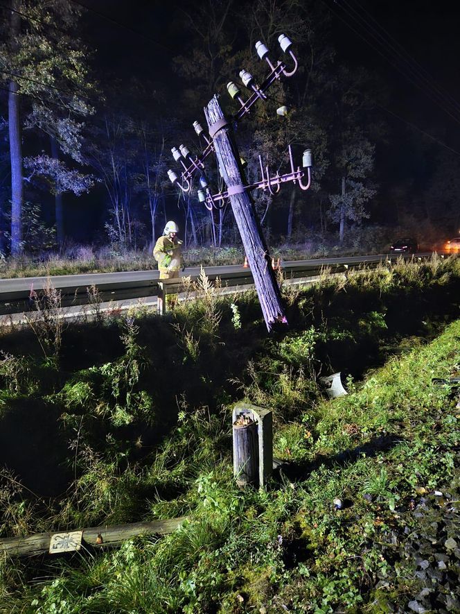 Jedna osoba w szpitalu po dachowaniu przez sarnę. Wypadek koło Garzyna