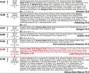 Nowy rozkład jazdy PKP Szczecin Główny marzec 2025 